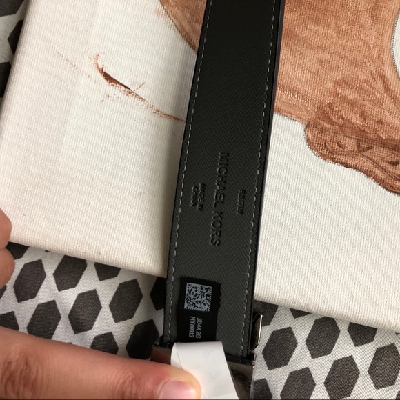 NWOT Michael Kors Black Belt w/ Silver Logo buckle main image 7